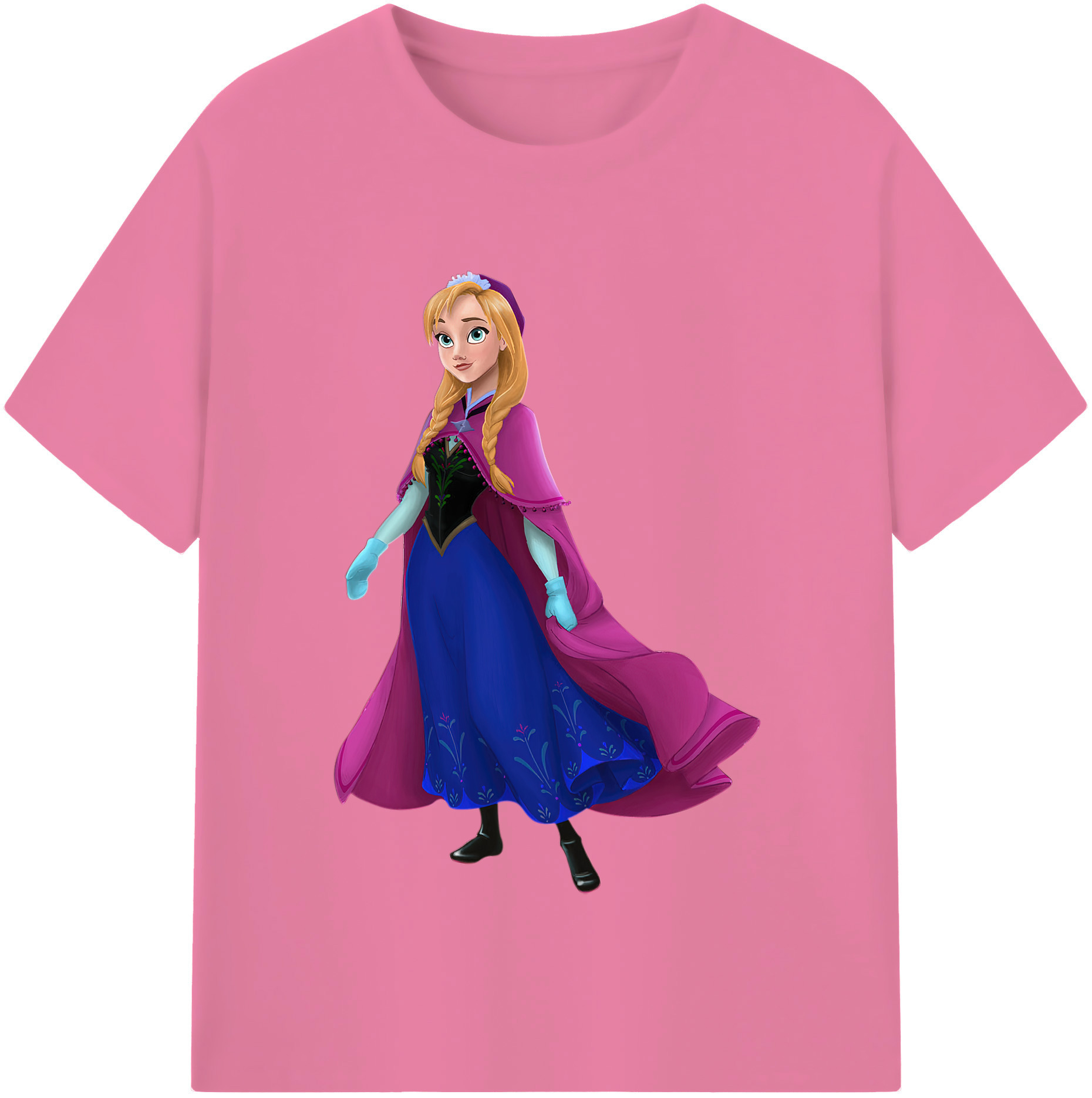 （画像用） アナと雪の女王 アンナ エルサ Frozen Anna Elsa 綿100％半袖Tシャツ（フロントプリント）
